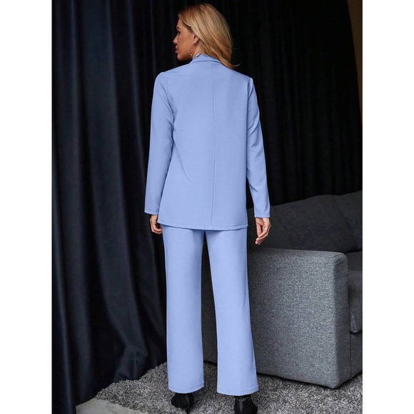 2 piece suit set: Button Front Blazer & tailored dress Pants - Picture 4 of 11